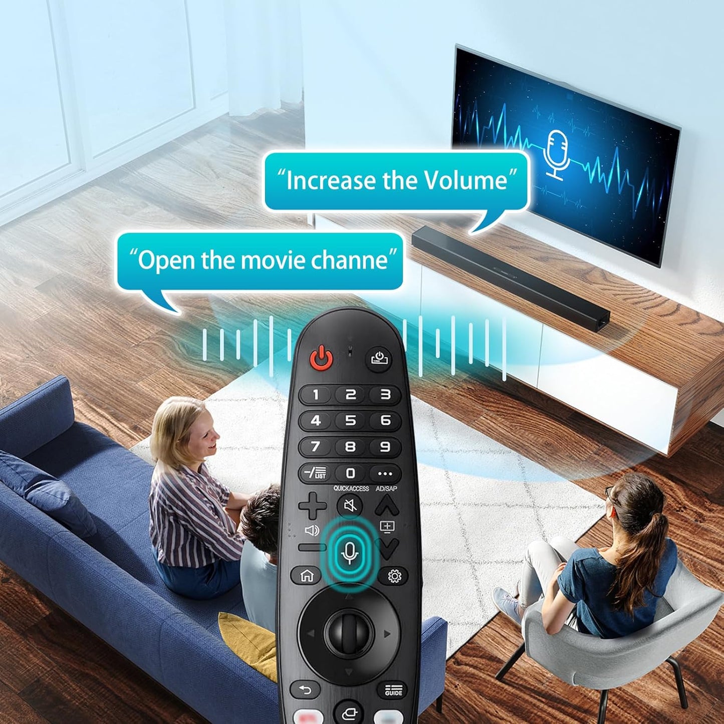 Replacement LG TV Remote Magic Remote Control AKB75855501 with Voice and Pointer Function, LG Smart TV Remotes AN-MR20GA MR19BA MR18BA MR650A OLED UHD QNED NanoCell