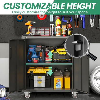 VIYET Garage Cabinet System | Heavy Duty Steel All-in-One Modular Garage Cabinet Set for Ultimate Workshop Organization | Easy Assembly Garage Storage Cabinets & Tool Bench