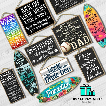 Honey Dew Gifts, "Here I Sit Broken Hearted Only Farted" Funny Bathroom Sign, Decorative Wood Wall Art