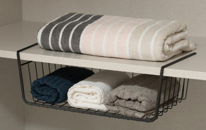 Hanging Under Shelf Metal Storage Basket, Set of 2