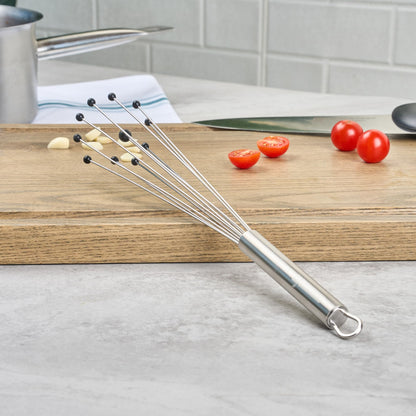 Restaurantware 12.5 in Stainless Steel Ball Whisk with Silicone Tips - German Standard Sauce & Gravy Whisk, Non-Scratch, Dishwasher Safe - Non-Stick Silicone Ball Whisk for Baking