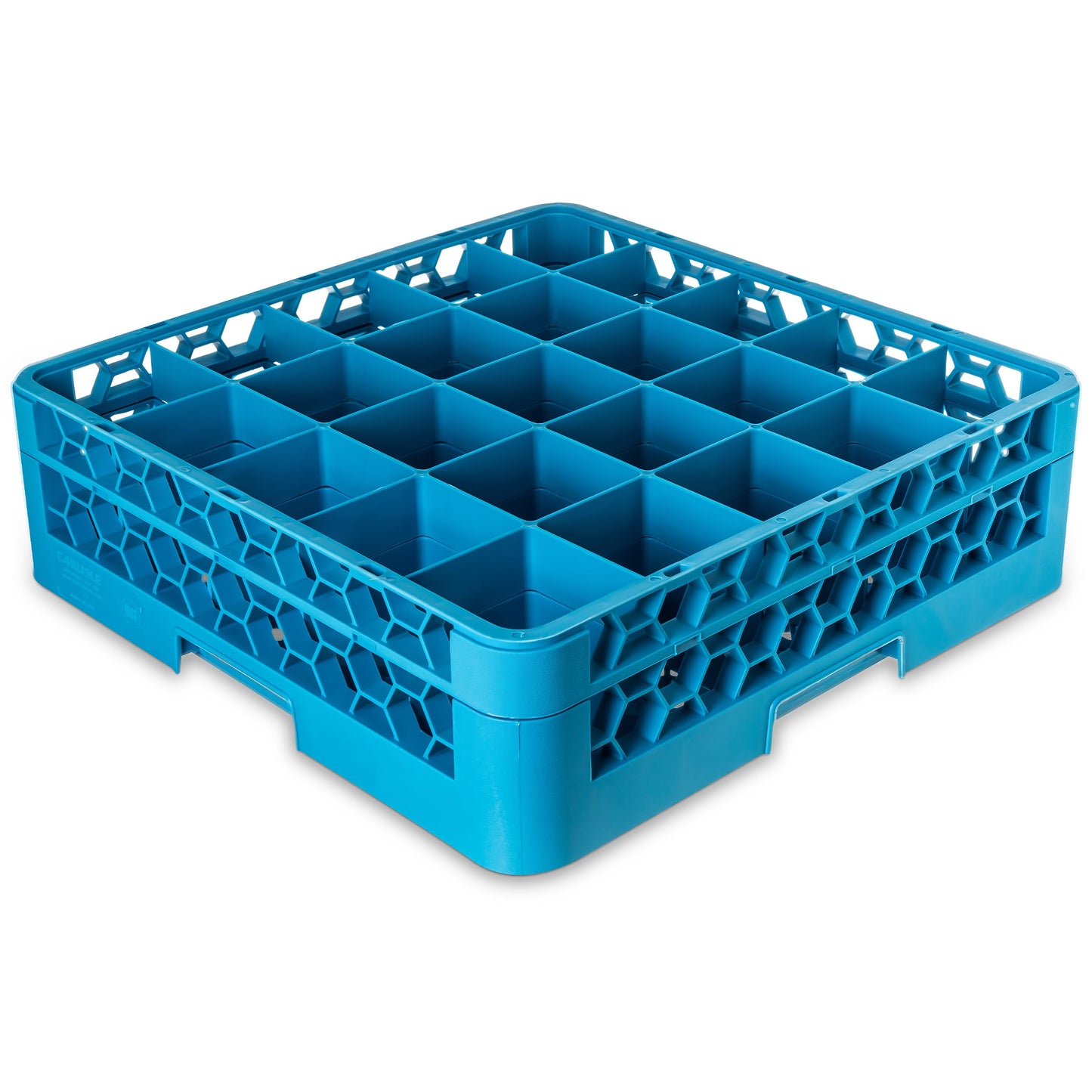 Carlisle FoodService Products Opticlean 25-Compartment Glass Rack with 1 Extender, Blue , 5.56"