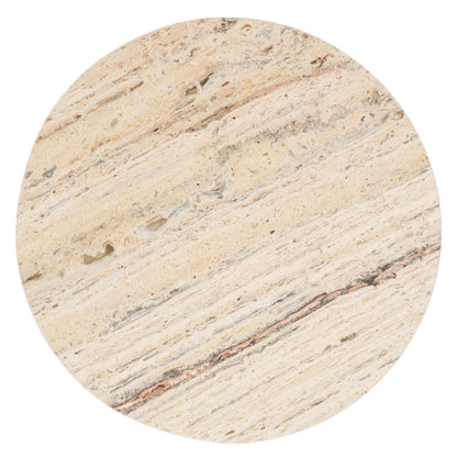 SAFAVIEH Couture Collection Shayne Travertine/Black Solid Wood Accent Table