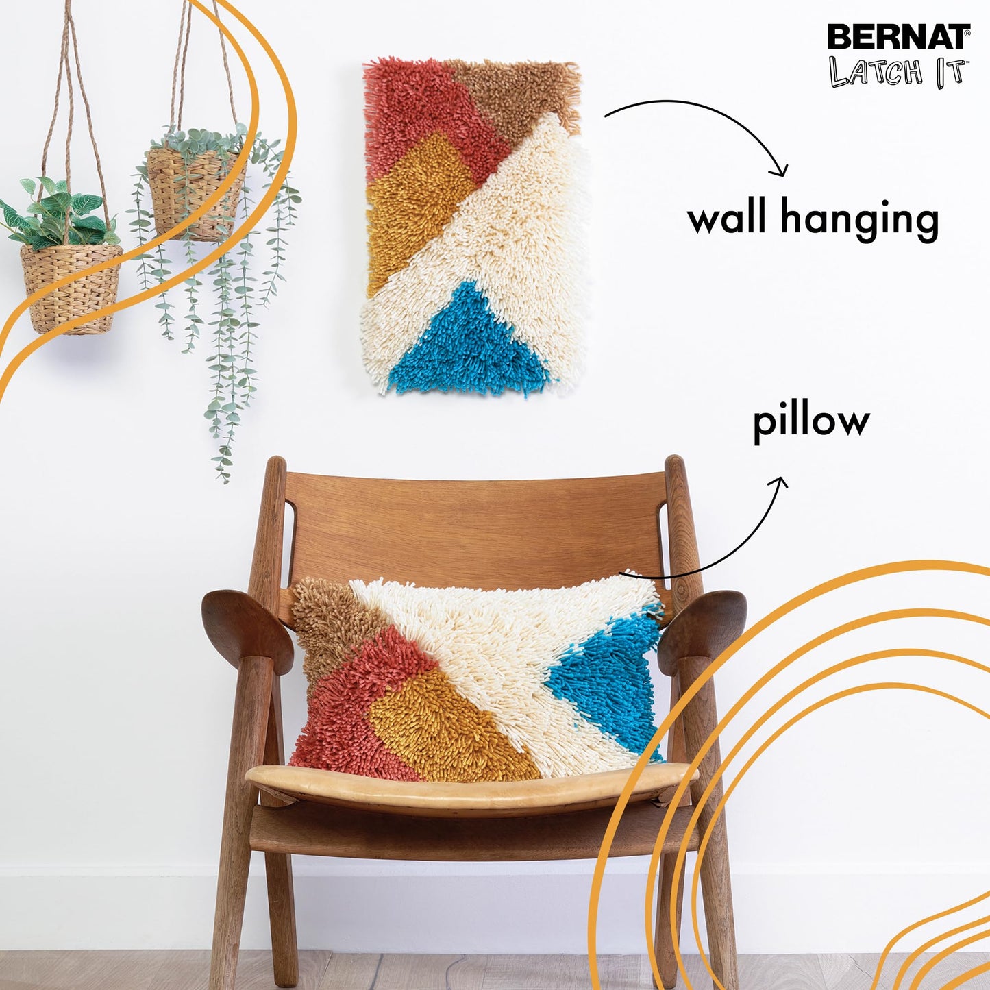 Bernat Latch It Boho Collection Mountain High 1 Pack of 12X20 Kit, Great for Pillows, Wall Hangings and More!