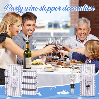 30PCS Anchor Wine Stopper and Nautical Themed Party Favors for Sailors Anchor Stoppers Wine Holiday Birthday Party Decor (Sliver)