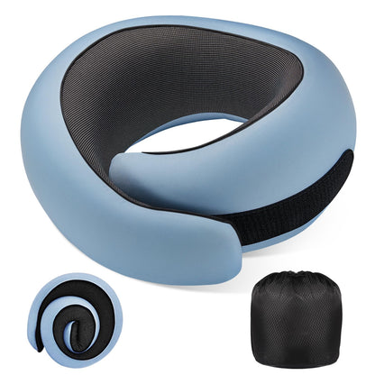 Neck Pillow Airplane,100% Pure Memory FoamTravel Neck Pillow Travel Neck Support Ergonomic &Portable Design Best for Sleeping Plane Car Train Office Flight (Small Grey)