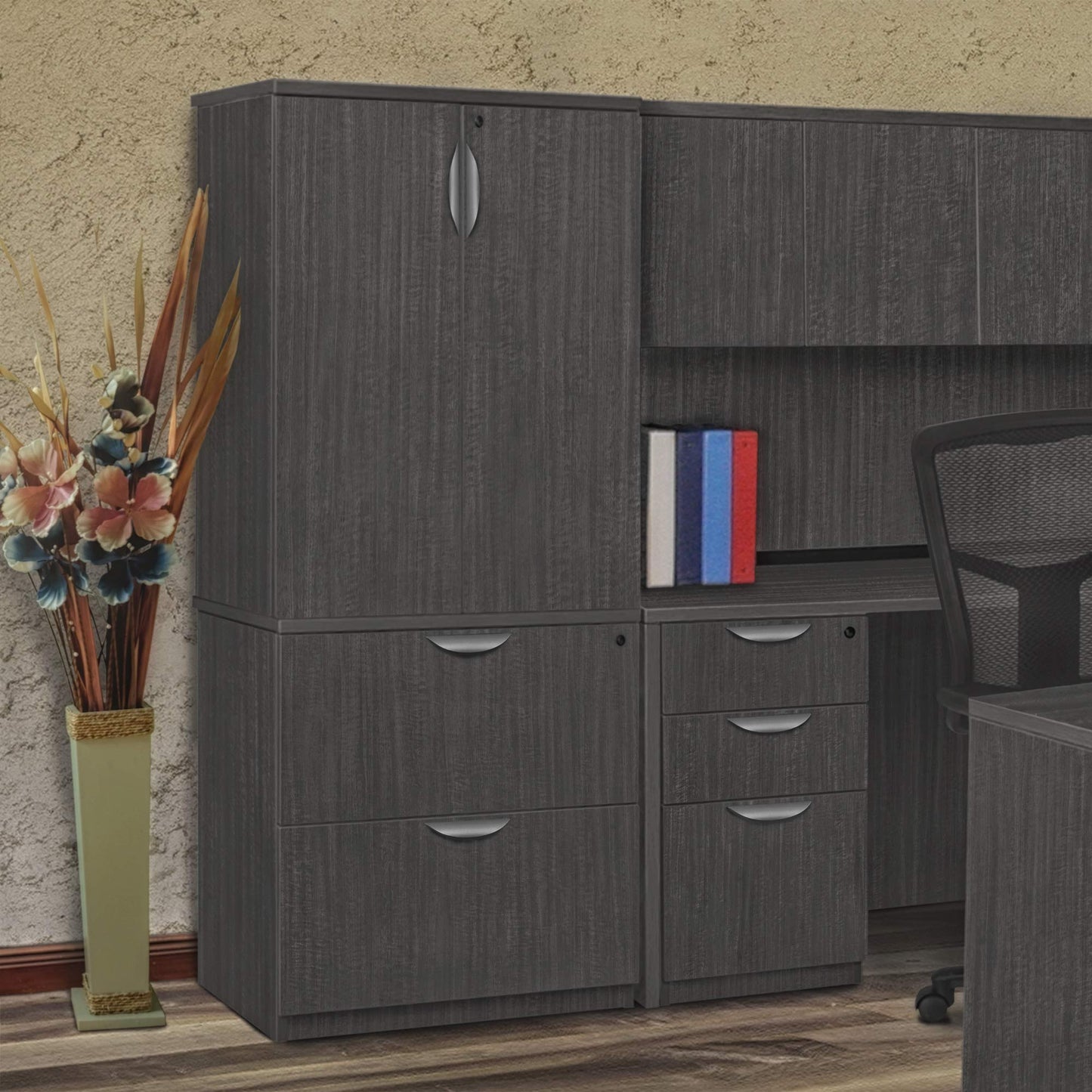 Regency Legacy Desk Pedestal Cabinet with Two File one Box Drawer, Ash Grey