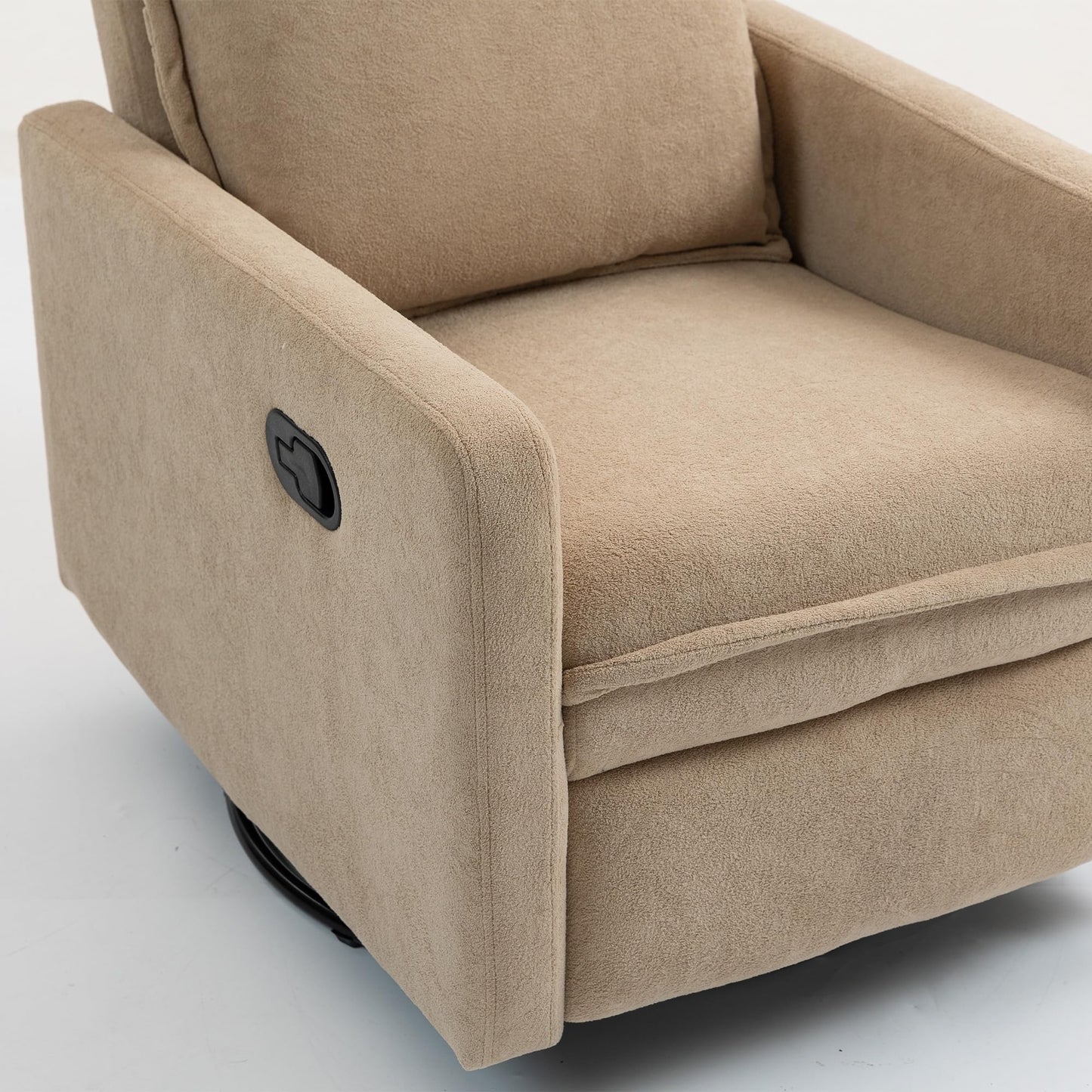 ERYE Modern Manual Reclining Chair Lovely Swivel Glider Rocker Chair for Living Room Bedroom Studio, Manual Recliner Armchair 360° Swivel Boucle Upholstered Nursery Armchair
