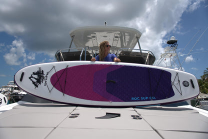 Roc Inflatable Stand Up Paddle Board 10' 6" with Premium SUP Paddle Board Accessories, Wide Stable Design, Non-Slip Comfort Deck for Youth & Adults (Violet)