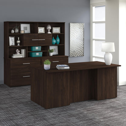 Bush Business Furniture Office 500 16W 3 Drawer File Cabinet in Black Walnut - Assembled