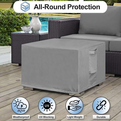48L 25W 18H Inch, OutdoorLines Outdoor Waterproof Patio Ottoman Covers - Rectangle UV-Proof Patio Side Table Cover