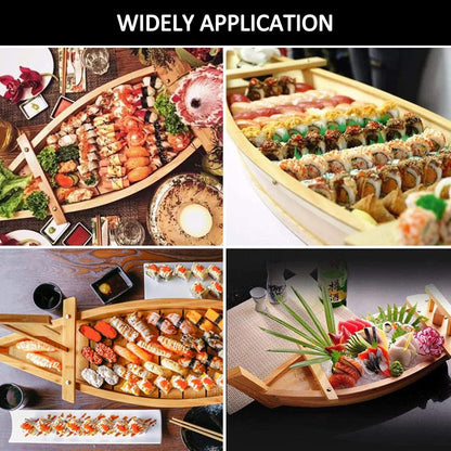 Extra Large Sushi Boat Serving Tray Japanese Sushi Plate Bamboo Charcuterie Board Sushi Roll Tray for Decor for Restaurantware Party(Bamboo/2.6FT)