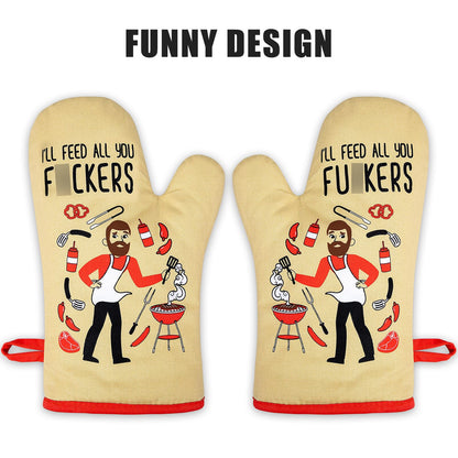 Miracu Funny Oven Mitts, Presents for Chefs, Cooking Gadgets, BBQ Oven Mitt, Unique Gifts for Cooks Dad Brother Him, Manly Fathers Day, Housewarming Grilling Kitchen Chef Gifts for Men Who Cook Grill