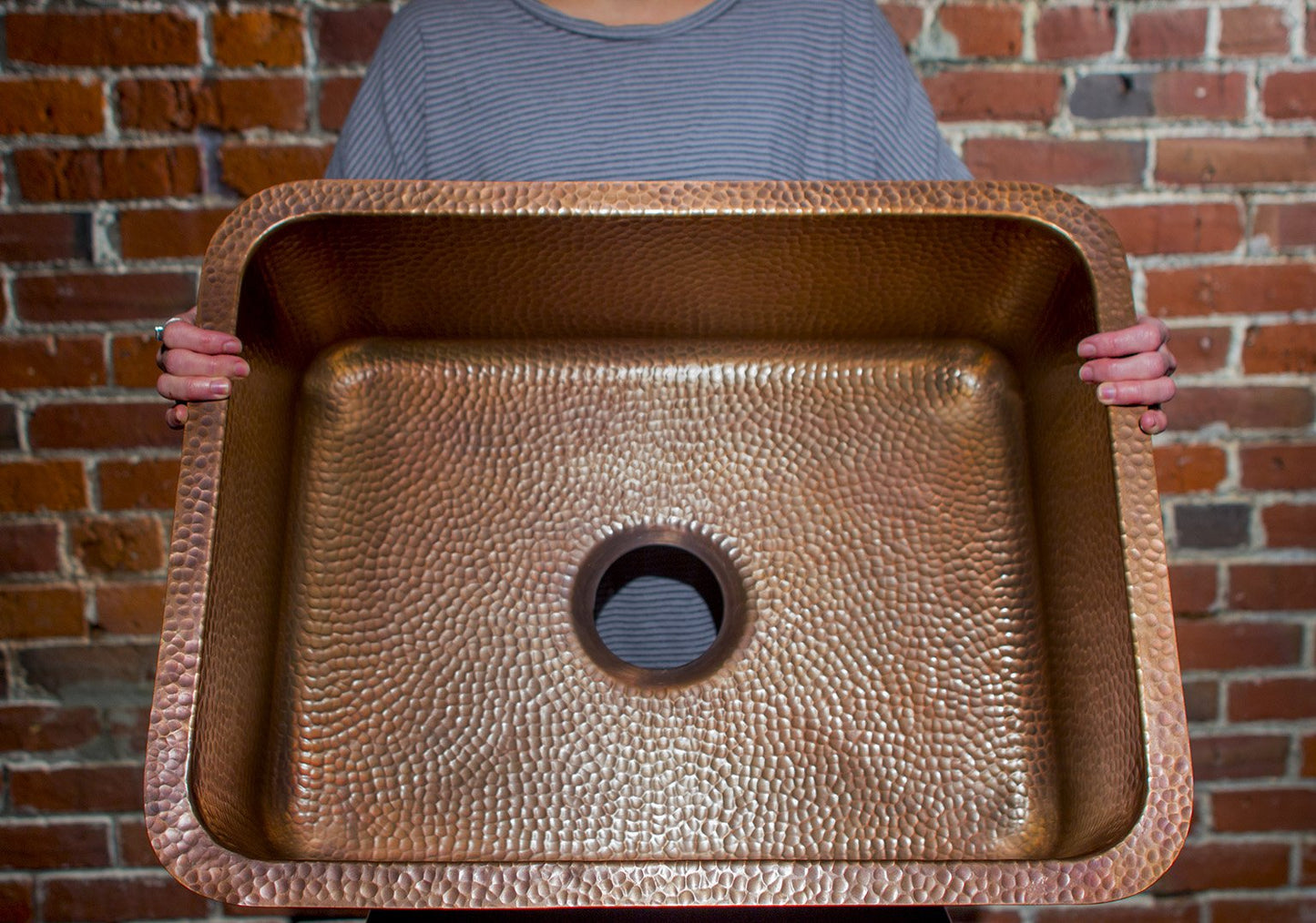 Sinkology Orwell 23-Inch Handcrafted Copper Undermount Kitchen Sink - Single Bowl Deep Sink with Sound Dampening, Complete Kit with Bottom Grid, Dual Drains and CareIQ, Fits 26-Inch Cabinet
