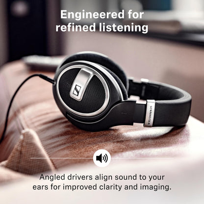 Sennheiser HD 599 SE Open-Back Headphones, Premium Design, Natural Balanced Audio, Comfortable Fit, Wired Headphones for Music, Gaming, School, Work, Black