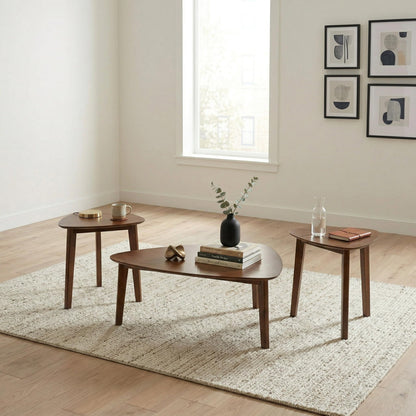Signature Design by Ashley Lyncott Mid-Century Modern Table, Set of 3, Medium Brown