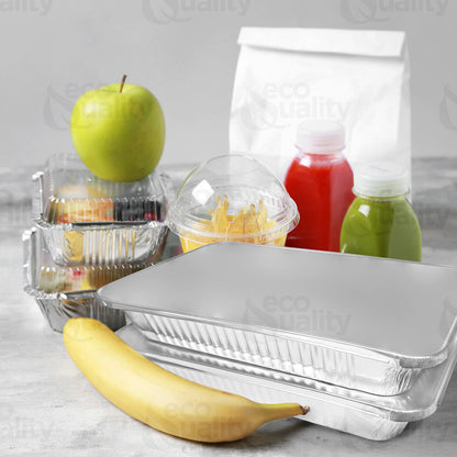 Heavy Duty Full Size Deep Aluminum Pans with Lids Foil Roasting & Steam Table Pan 21x13 inch - Deep Chafing Trays for Catering Disposable Large Pans for Baking, Reheating, Grilling (100 PACK)