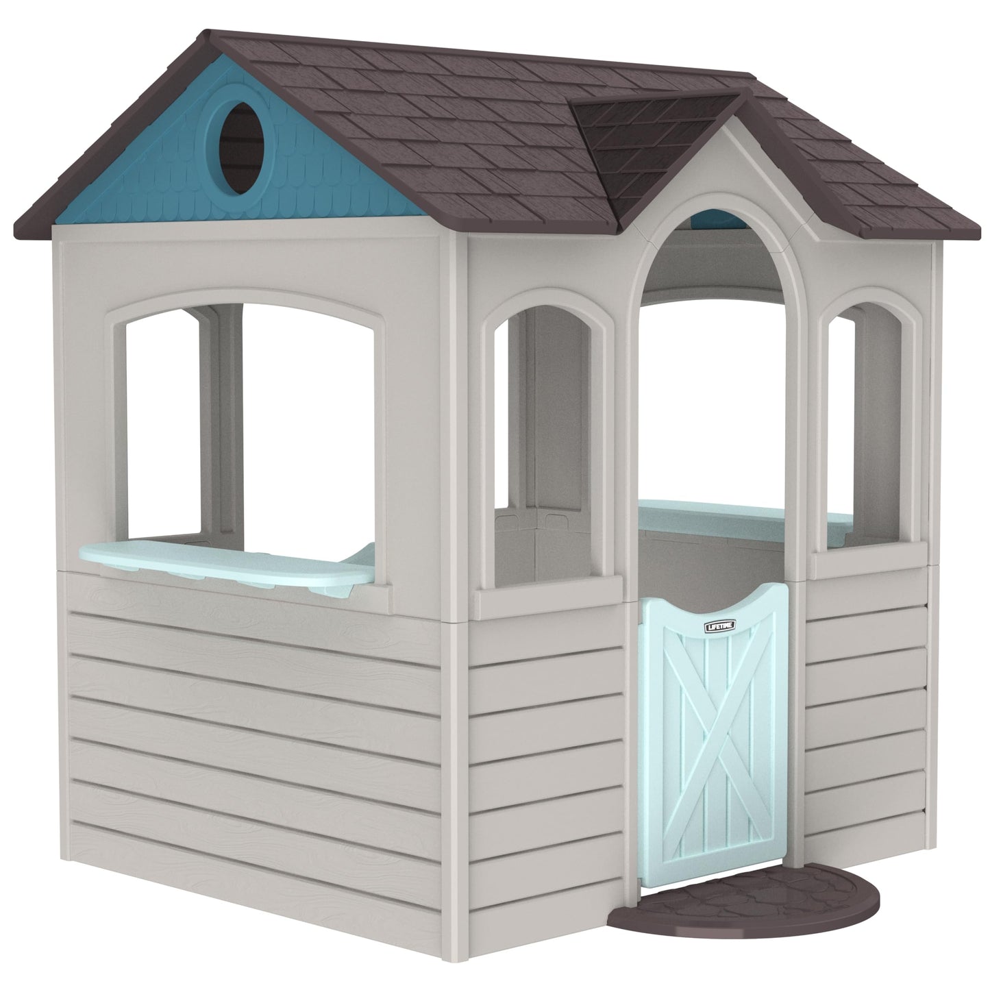 Lifetime Indoor Outdoor Kids Playhouse, Two Store Windows & Farm‑Style Half Doors, Spacious Interior, Easy Snap Together No Tools Assembly, Durable Low‑Maintenance Construction for Ages 3–8