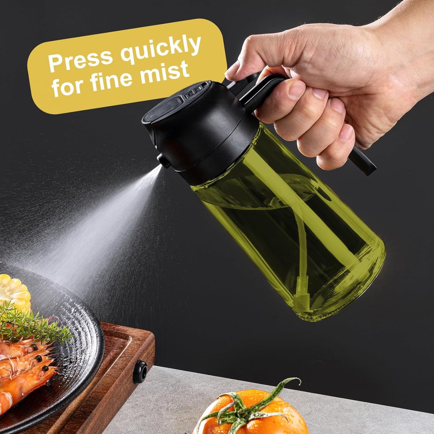 16oz/470ml 2 1 CXINYI - Olive Oil Dispenser for Kitchen with Stickers - in Olive Oil Sprayer for Cooking, Air Fryer