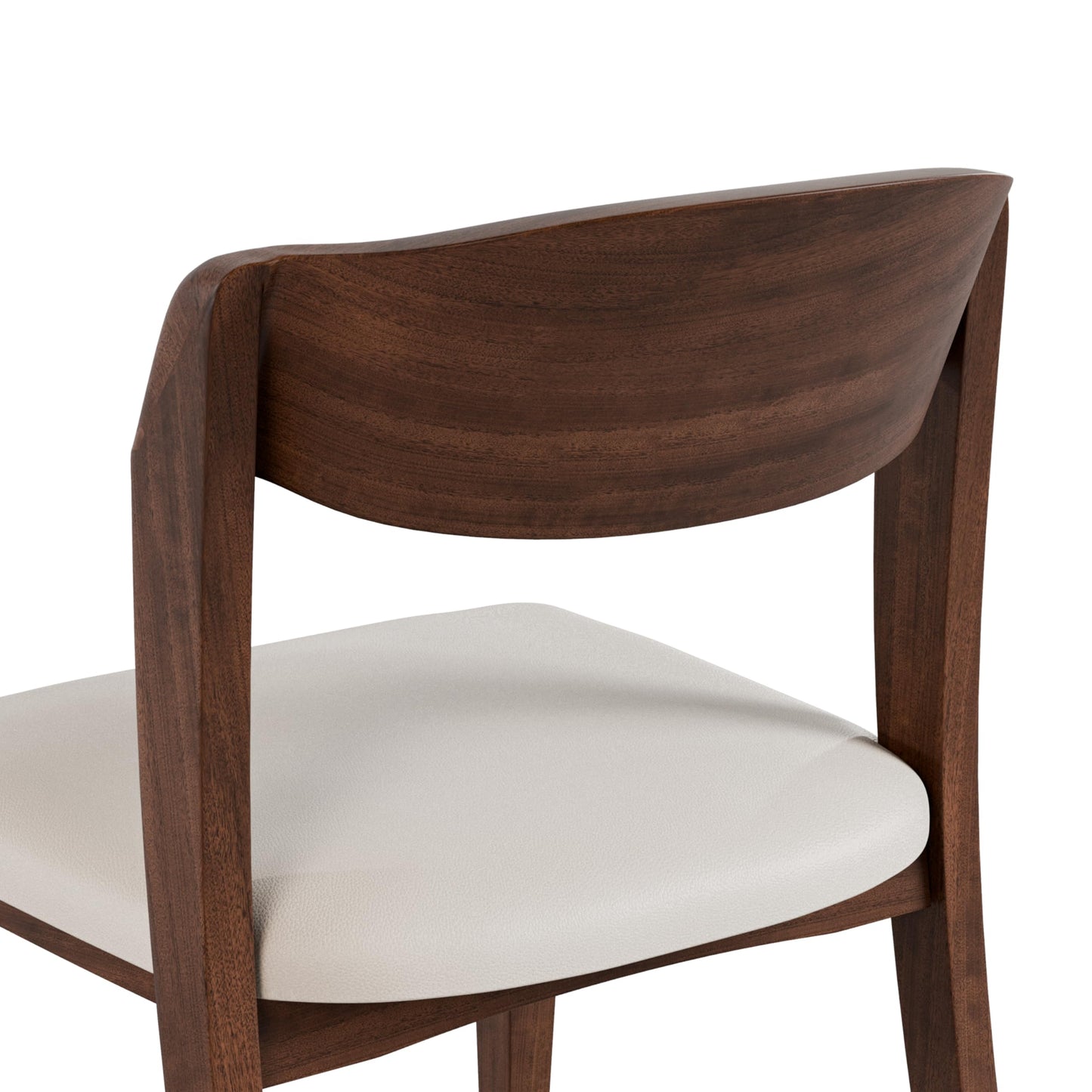 Furniture of America Nazaen IV Mid-Century Modern Solid Wood 20-inch Side Chairs Set of 2 with Curved Backrest, Semi-Handmade, Upholstered Seating for Home Kitchen, Dining Room, Rich Walnut