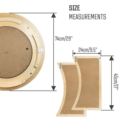 Dart Board Cabinet Set with LED Light; Bristle Dartboard, Built in LED Light, Darts and Chalkboards