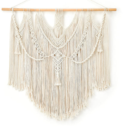 Mkono Macrame Wall Hanging Boho Home Decor Chic Woven Decoration for Bedroom Living Room Apartment Dorm Gallery Perfect Handmade Christmas Gift Ideas, 1 Pack, Large Size, 36"x35"