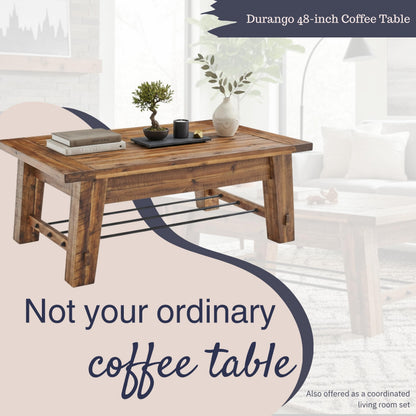 Alaterre Furniture Durango 48L Industrial Wood offee Table
