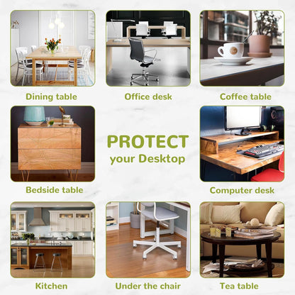 14 24 Inch 1.5mm x Clear Table Cover Protector, Clear Desk Mat, Table Protector, Plastic Table Cover, Vinyl Table