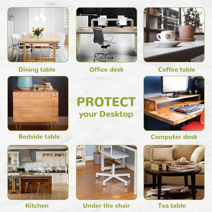 Eisdroma 62 Inch Round Clear Table Cover Protector, 2mm Thick Round Clear Protector for Dining Room Table, Waterproof Round Plastic Vinyl Table Pad