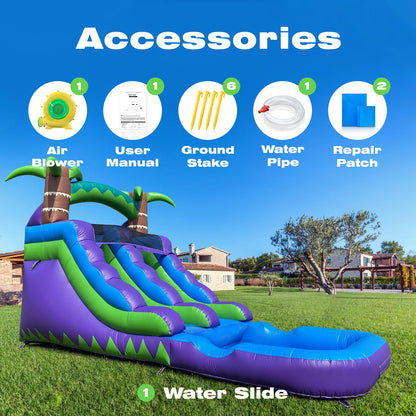 iLink-outer Inflatable Commercial Grade Water Slide with Water Tube and Blower for Kids and Adults All Age 21 x 12 x 9 FT Wet and Dry Huge PVC Pool for Summer Party