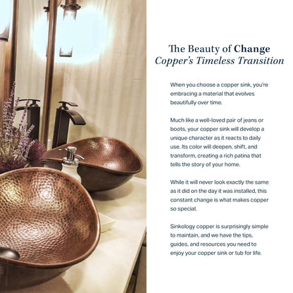 Freud Copper 19" Oval Undermount Bath Sink with Care Kit