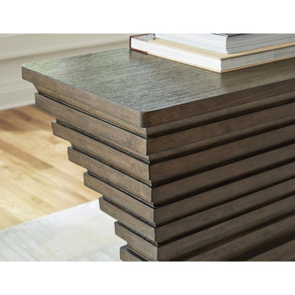 Signature Design by Ashley Hannodream Contemporary Sofa Table with Solid Wood Frame, Warm Brown