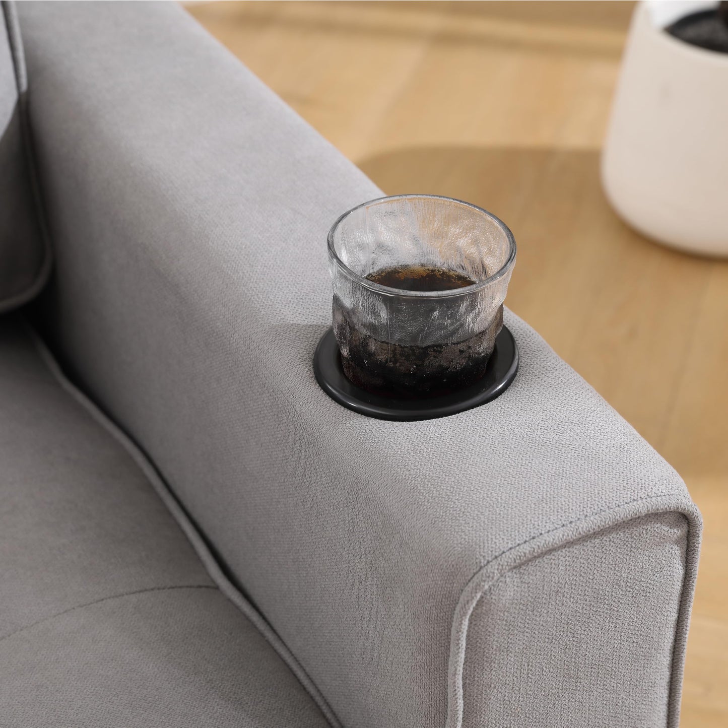 Trygoal Convertible Sofa Bed, Folding Loveseat Sleeper Sofa Bed with Pillows,Fold Out Floor Couch with Cup Holder, Fabric Pull Out Sleeper Couch Bed for Living Room, Bedroom Lounge, Light Gary