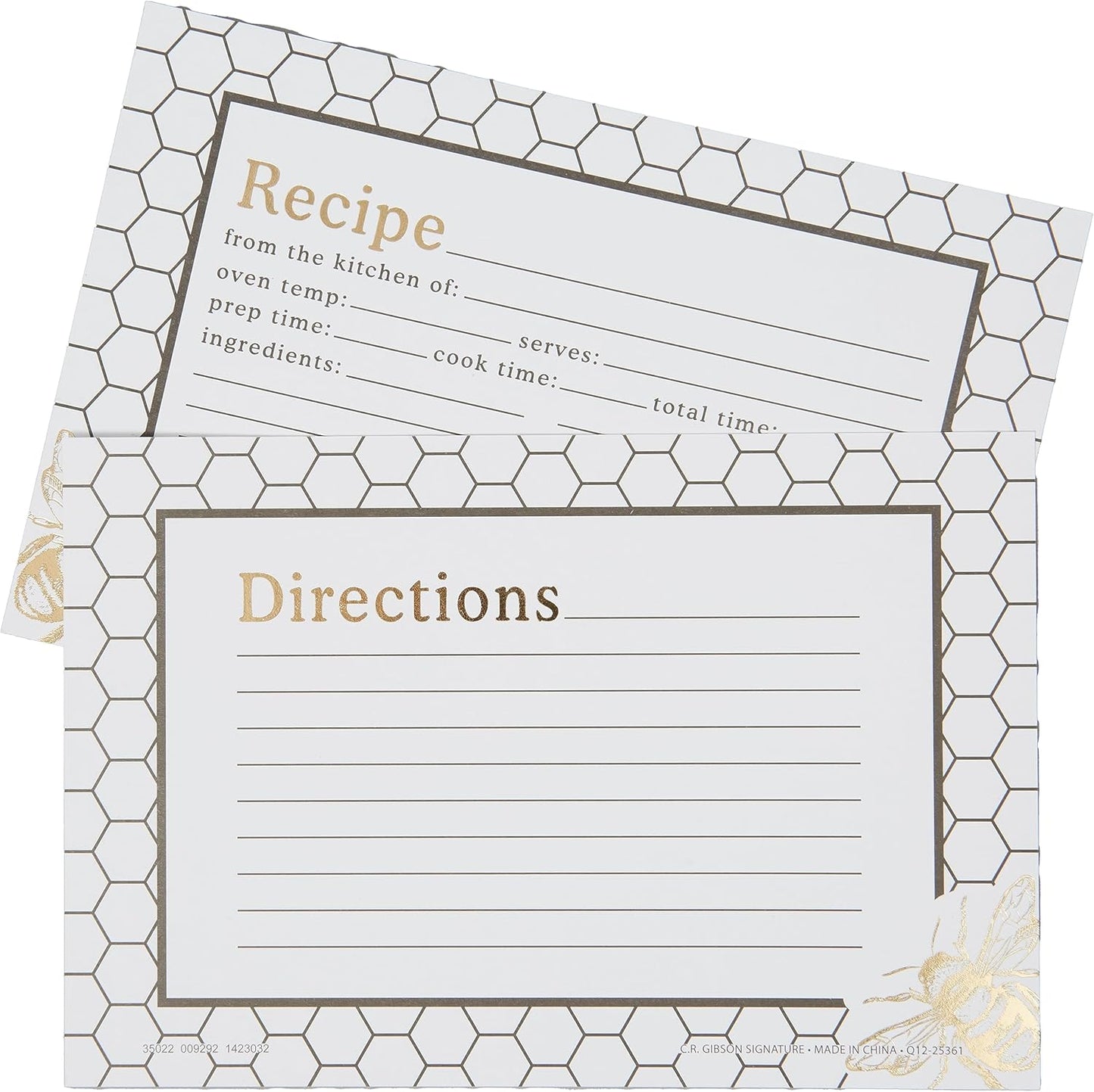 C.R. Gibson Honeycomb Hive Recipe Cards (Q12-25361)