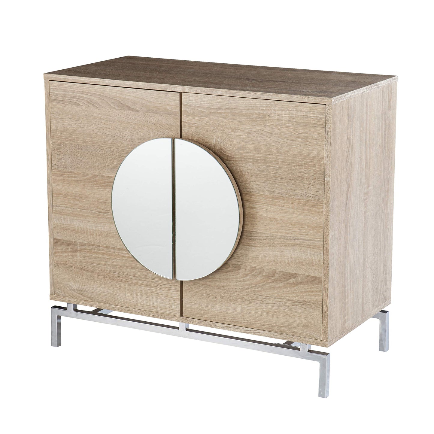 SEI Furniture - Northdom Bar Cabinet with Wine Storage - Transitional Design, Natural Iron and Wood - Ideal for Living Room, Home Bar (HZ1114405)