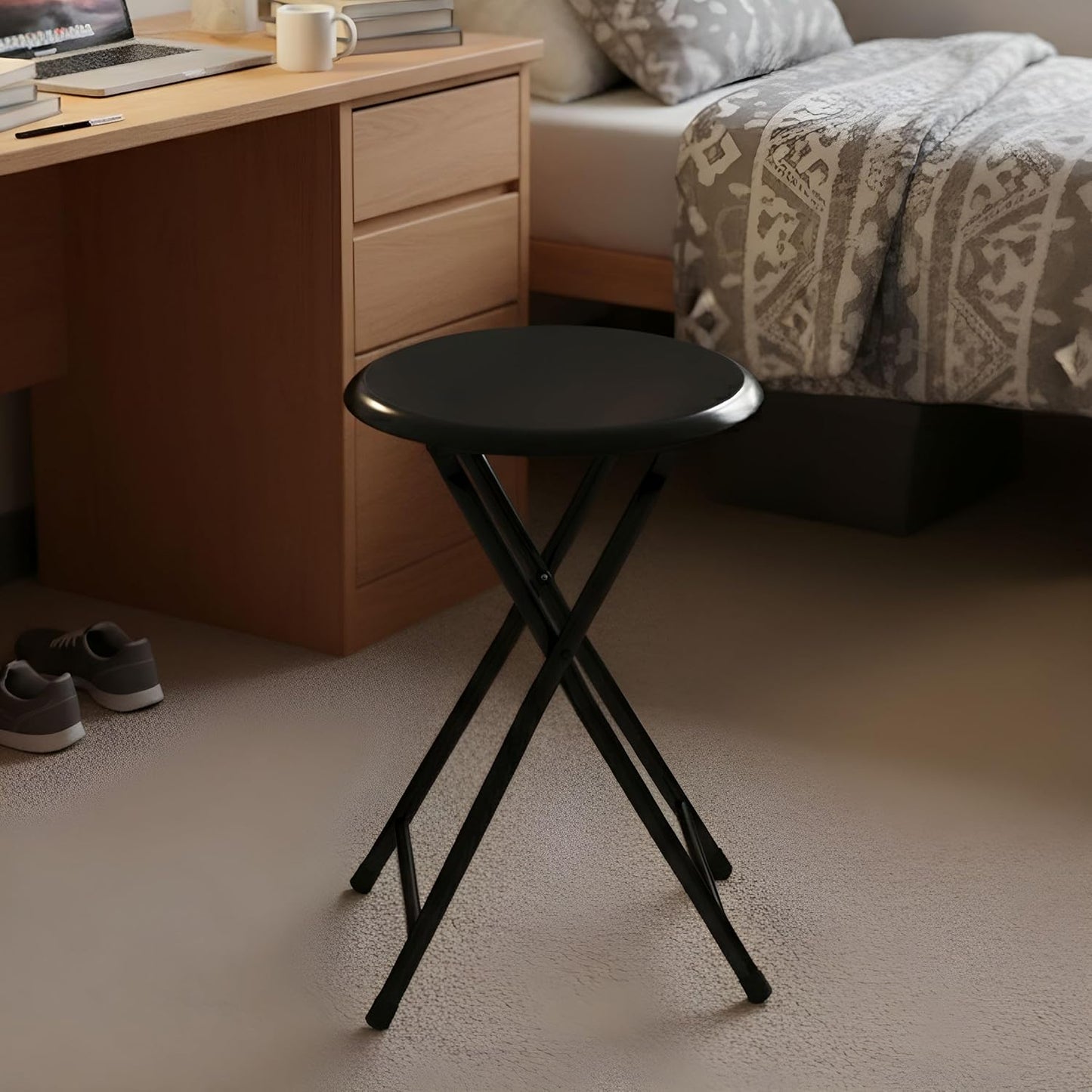225lb Counter (18-Inch, Lavish Home Backless Folding Stool with Capacity for Kitchen or Rec Room - Portable Indoor Bar