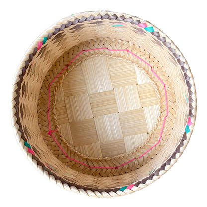 Bamboo Sticky Rice Serving Basket Thai Kratip Container 100% Handmade Traditional Village Handicrafts with Vegetable Plant Based Dye Coloring Shades Food Safe