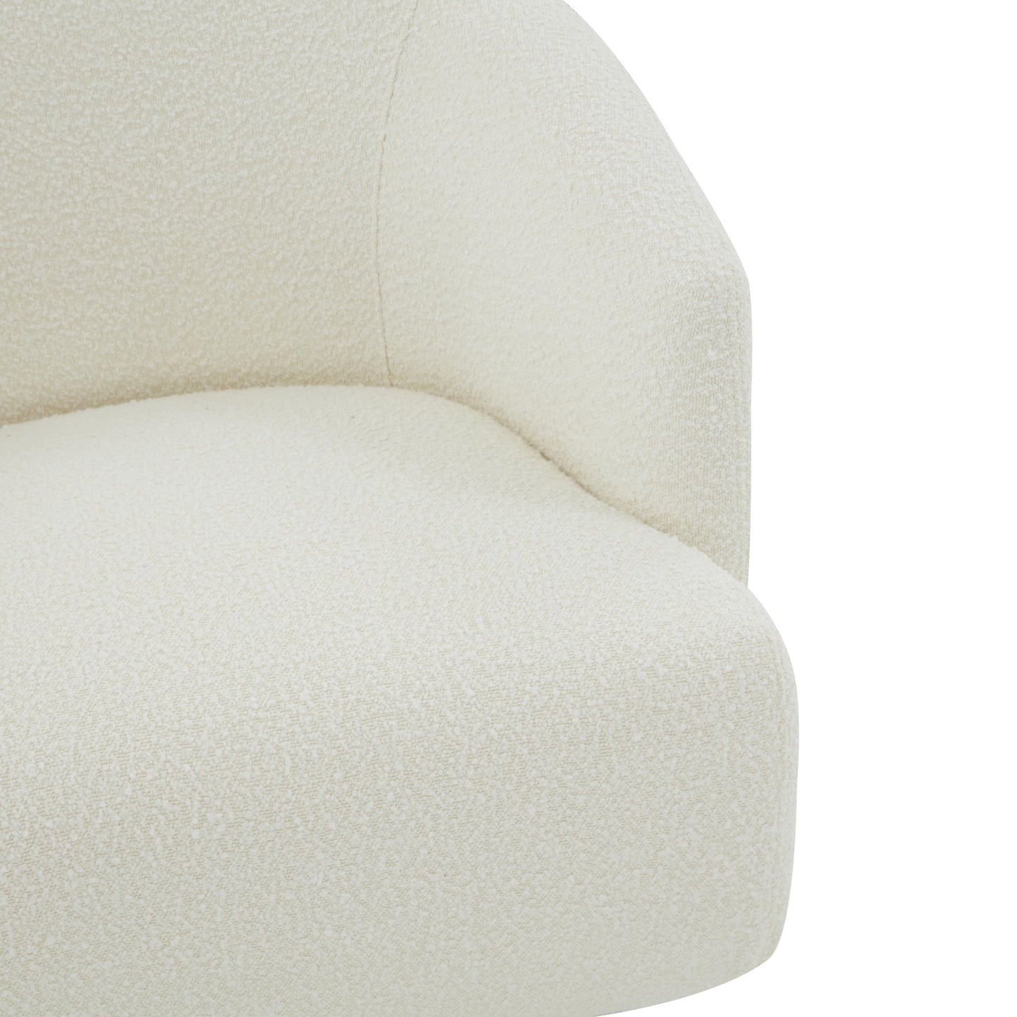 SAFAVIEH Couture Collection Pollyanne Ivory Boucle/Gold Swivel Accent Chair (Fully Assembled)