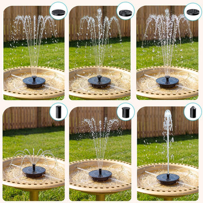 AMZtime Solar Fountain - Mini Solar Powered Water Pump for Bird Bath, Garden, Pond & Pool