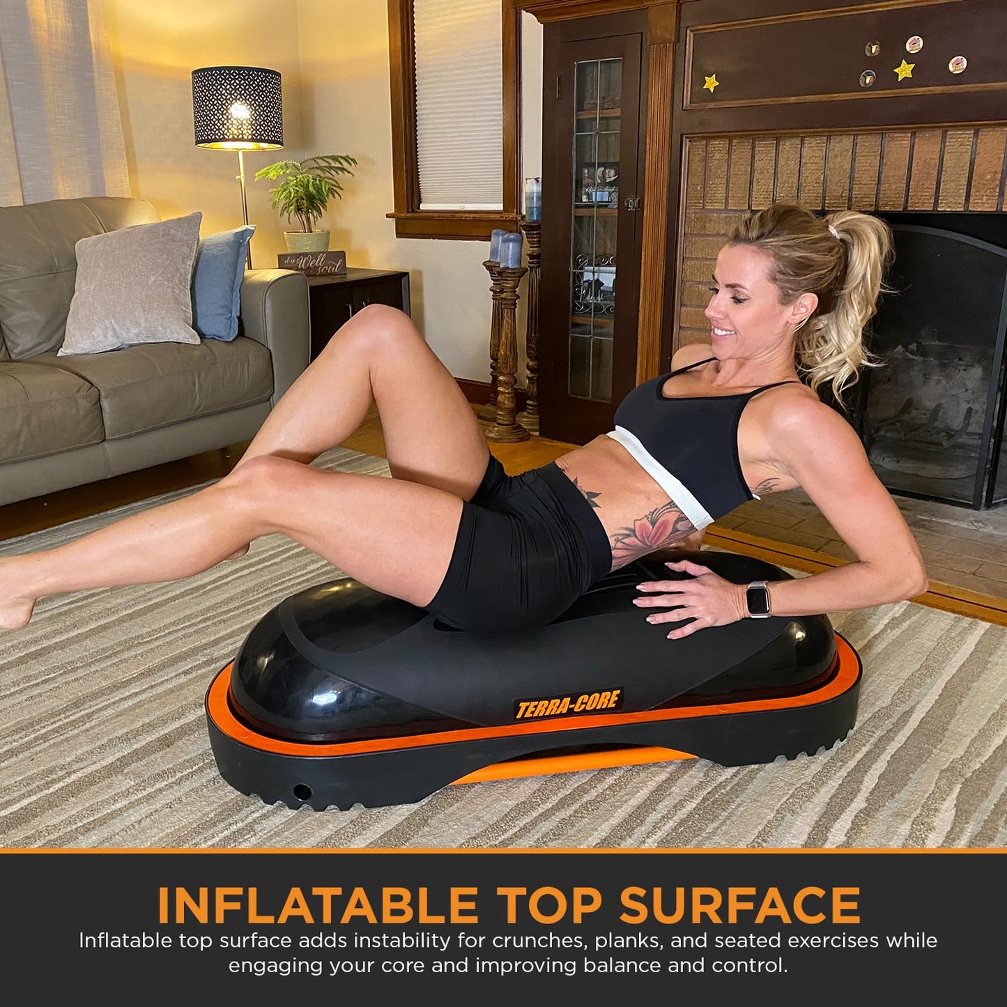 Terra Core Balance Trainer – Inflatable Home Gym Fitness Platform for Core, Strength, Balance, HIIT and Conditioning, Full Body Functional Training Tool for Stability and Cardio Workouts at Home