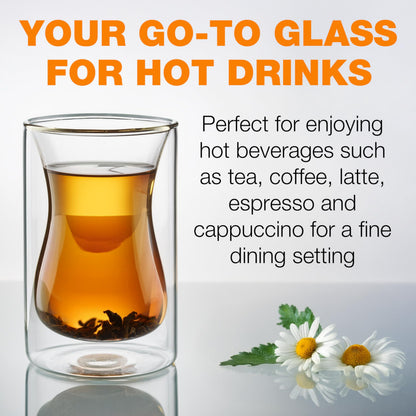 Eparé Bundle: Egg Cracker Topper Set & 6oz Turkish Tea Cups - Complete Soft Boiled Egg Tool Set & Double-Walled Glass Coffee Cup