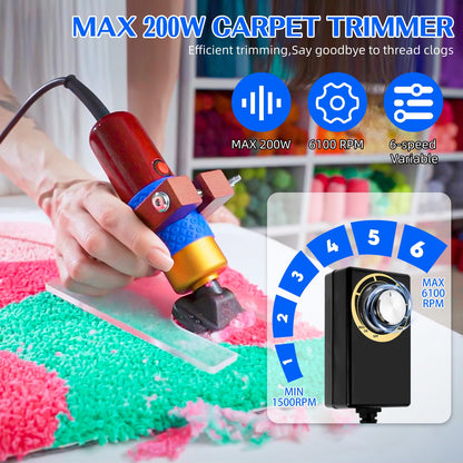 Rug Tufting Gun with Carpet Trimmer Kit，Tufting Gun Starter Kit Professional Tufting Rug Making Machine，2 in 1 Cut Pile Loop Pile Tufting Gun Kits for Beginners and Amateur