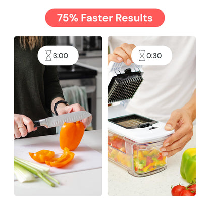 Fullstar XL Vegetable Chopper & Mandoline Slicer – Vegetable, Onion, Potato, Food, Veggie & Fruit Slicer, Dicer & Spiralizer with Pull-Out Catch Tray, Kitchen Gadgets & Gifts (6 in 1, Black/White)