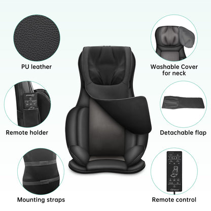Snailax Shiatsu Neck Back Massager with Heat, Massage Chair Pad with Compression, Height-Adjustable Neck Massage Rollers Chair Seat Massager, Gifts for Men, Women