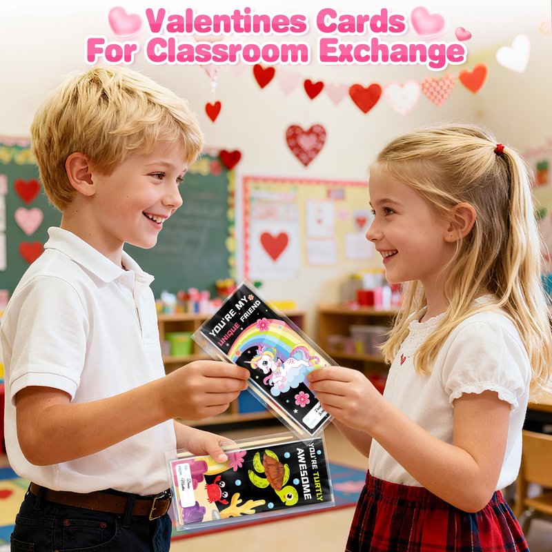 SpringFlower Valentines Day Cards Gift Classroom Exchange,24 Pack Scratch Art Books,Valentines Gift Classroom Exchange Prizes Party Favors Supply, Valentines Scratch Art Toys For Kids