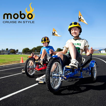 Mobo Triton Recumbent Trike. Kids 3-Wheel Bike. Youth Cruiser Tricycle