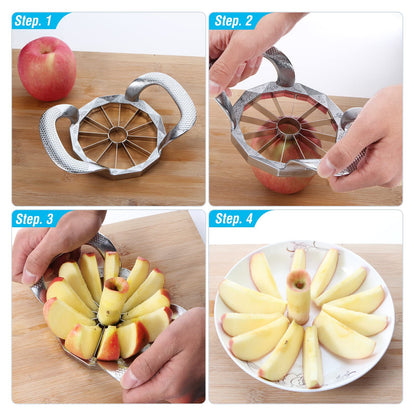 Apple Slicer, HEAVY DUTY Apple Corer, 12-Blade Stainless Steel Apple Cutter Divider Pitter ，Sturdy and Sharp