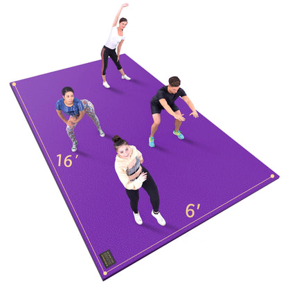 GXMMAT Extra Large Exercise Mat 16'x6'/12'x6'/10'x6'/8'x6'(7mm), Extra Wide Workout Mats for Home Gym Flooring, Non-Slip Thick Durable Cardio Mat for MMA,Plyo,Jump Rope,Weights,Fitness,Shoe-Friendly