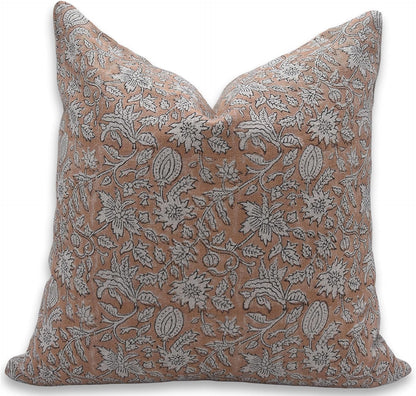 14x14 Floral Pillow Cover Cushion Covers Pillowcase Hand Block Print Thick Linen Decorative Accent Throw Covers