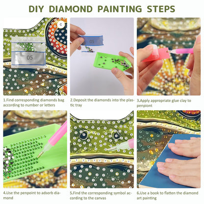 SENQAO Frog Diamond Art Hanging Kit for Adult, Special Shaped Rhinestone, DIY Acrylic 5D Diamond Art Painting Window Pendants Home Garden Wall Hanging Kits Hanging Ornament